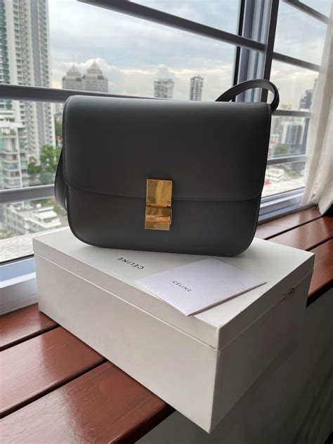 celine medium classic bag in box calfskin black|REVIEW.